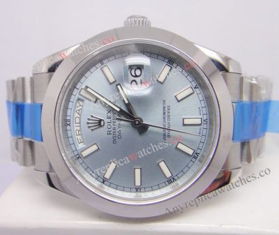 Replica Rolex Daydate II Ice Blue AAA Grade Watch 41mm